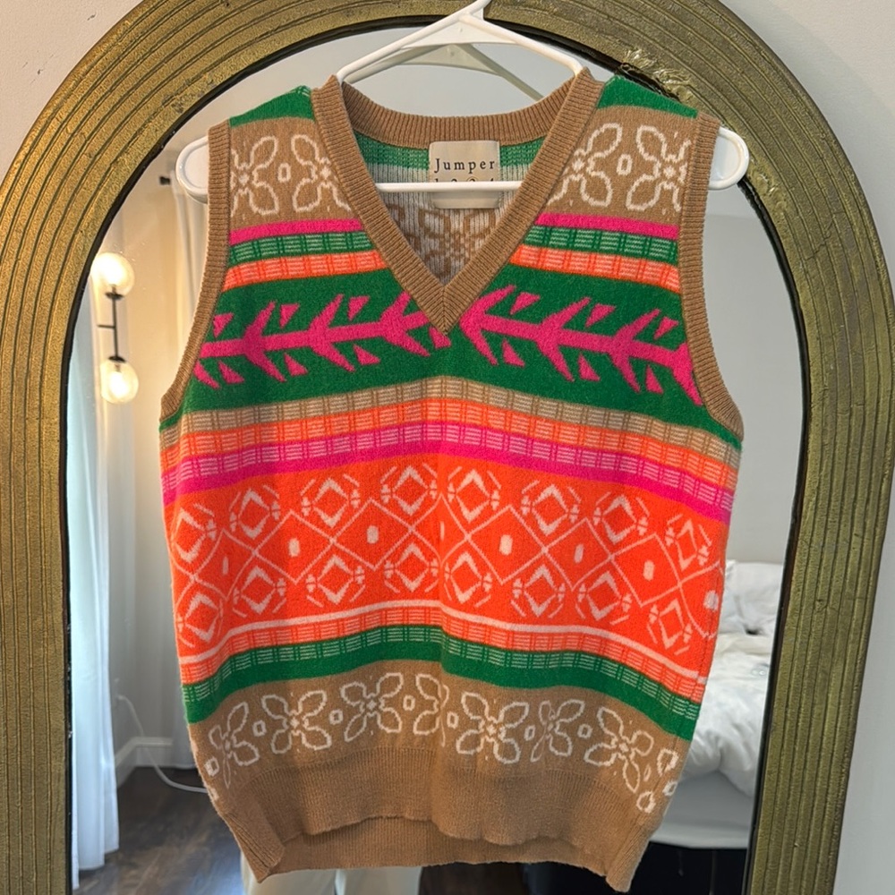 Cashmere Tonal Fair Isle Tank
